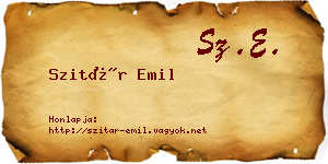 Szitár Emil névjegykártya
