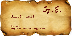 Szitár Emil névjegykártya